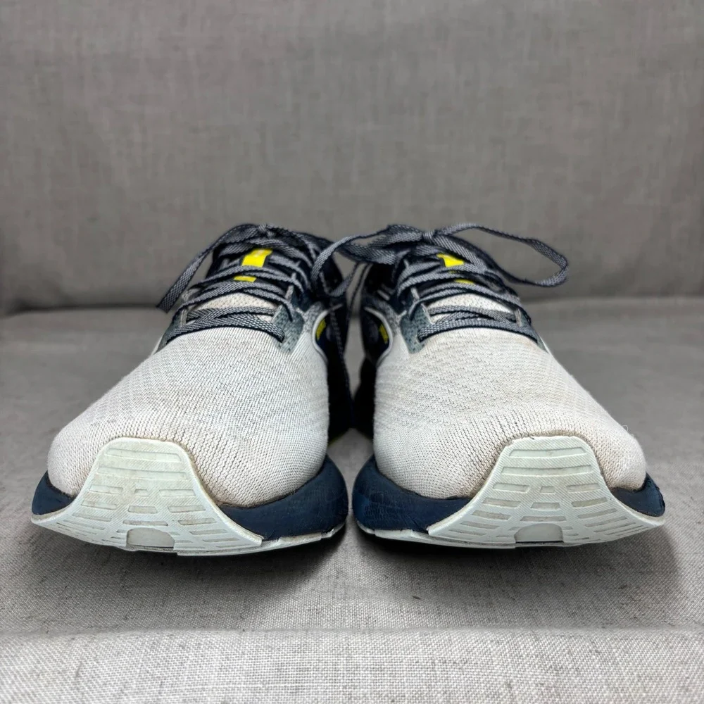 Brooks Launch 10 Shoes Navy Blue White Yellow Mesh Running Sneaker Men's Size 12